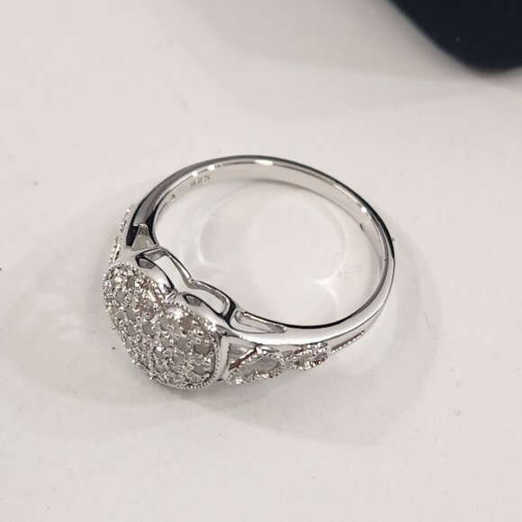 Avon Sterling Silver Heart Jewelry Bundle Pendant Ring of Love Faux Diamond - Picture 3 of 13